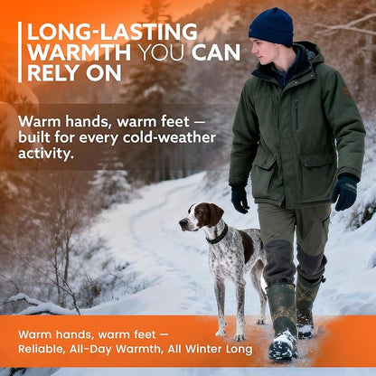 Hand and Toe Warmers Variety Pack – 100 Piece Set with 30 Pairs Hand Warmers and 20 Pairs Adhesive Toe Warmers – Long Lasting Heat Packs for Cold Weather, Work, Skiing, Travel and Stadium Events