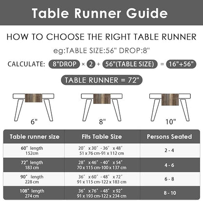 Emvency Farmhouse Table Runner, Abstract Grey and Dark Brown Art Painting for Kitchen Coffee Table Family Dinners Holiday Parties Wedding Events Decor(13x90 inch)
