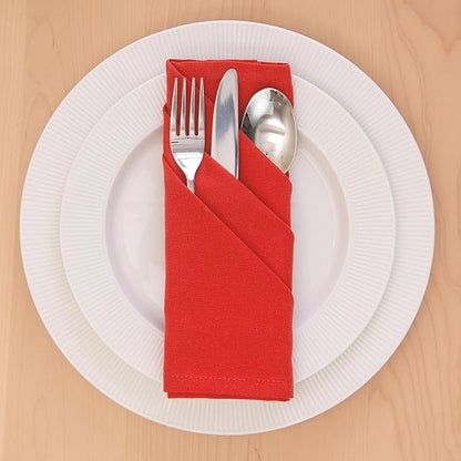 Encasa XO Brick Cloth Napkins Set of 6, 17"x17" | Solid Color Cotton Dinner Napkins | Washable & Reusable Napkins for Dining Table Fall Decoration, Holiday & Christmas Festivals