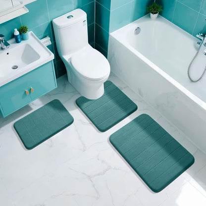 Yimobra Teal Bath Mat 31.5x20 Inch, Super Soft Absorbent Memory Foam Bathroom Rug Non Slip, Quick Dry, Machine Washable Floor Carpet for Tub Shower, Home Decor Accessories