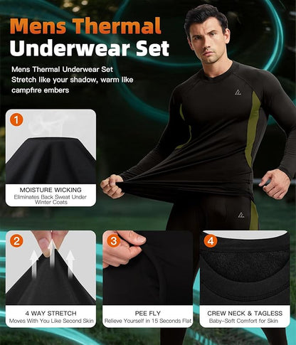 CL convallaria Thermal Underwear Long Johns Set Mens Winter Gift Hunting Gear Sport Base Layer Bottom Top