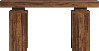 Tribesigns 63-Inch Long Console Table, Farmhouse Entryway Table Behind Couch, Wooden Foyer Stand Entry Station, Modern Hallway Accent Furniture for Living Room Decor, Entrance, Brown