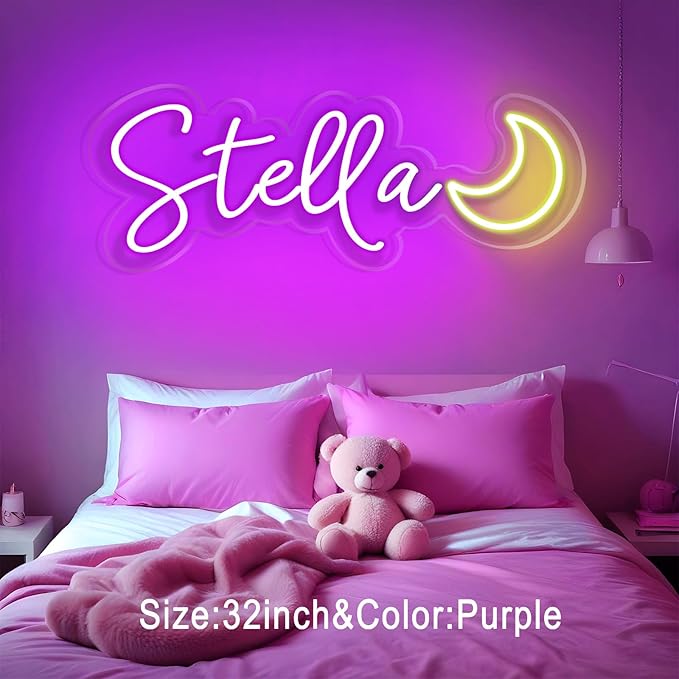 Custom Neon Sign – Personalized LED Neon Name Sign for Wall Decor, Bedroom, Birthday Gifts for 10 Year Old Girls, Wedding Proposal, Party Backdrop, Kids Room Decor, Customizable LED Light