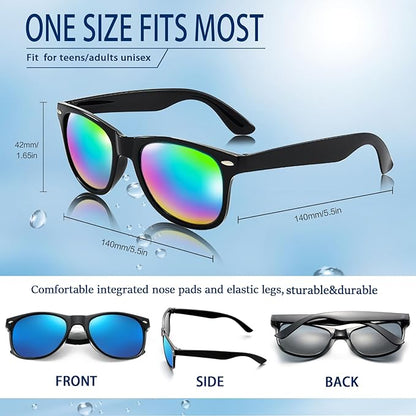 Pibupibu 10/20 Packs Adults Wholesale Neon Colors Square Retro Style Party Favors Sunglasses