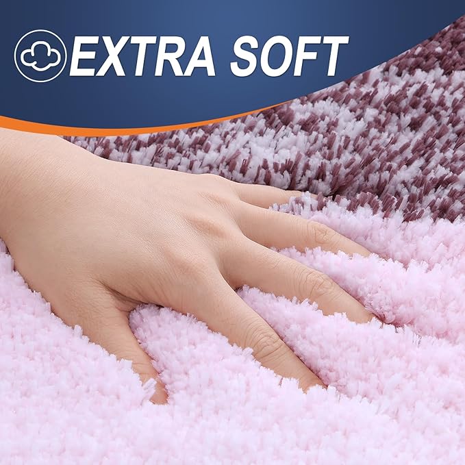 OLANLY Bathroom Runner Rugs 59x20, Extra Soft Absorbent Microfiber Bath Rugs, Rubber Backing, Quick Dry, Machine Washable Bath Mats for Bathroom Floor, Tub and Shower, Home Decor Accessories, Mauve