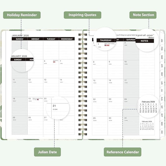 2026 Planner, Weekly and Monthly Calendar Academic Planner, Jan 2026 - Dec 2026, Planning Agenda Book for Desk Accessories and School Supplies - A5 (6.3'' x 8.5'')