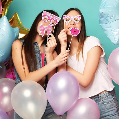 16th Birthday Party Photo Booth Props, Hot Pink Photo Booth Props for Girls 16th Birthday, Sweet Sixteen 16th Happy Birthday Party Decorations Supplies Favors
