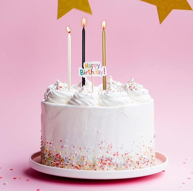 Long Tall Pearl White Birthday Candles for Cake Decorations 5.1 inches (24, Pearl White)