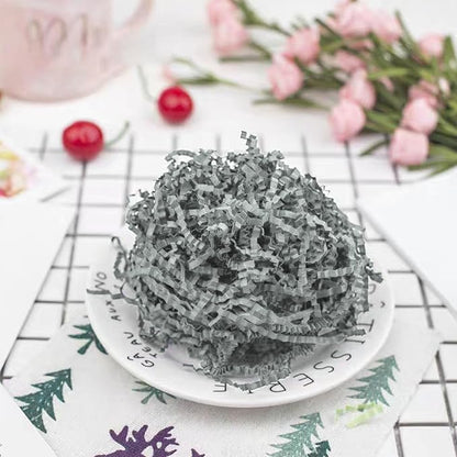 ZEBMOON 2 LB Light Grey Crinkle Cut Paper Shred Filler Great for Gift Wrapping, Basket Filling, Birthday, Wedding, Halloween, Thanksgiving, Christmas Day, New Year Party Decorations Filling Supplies