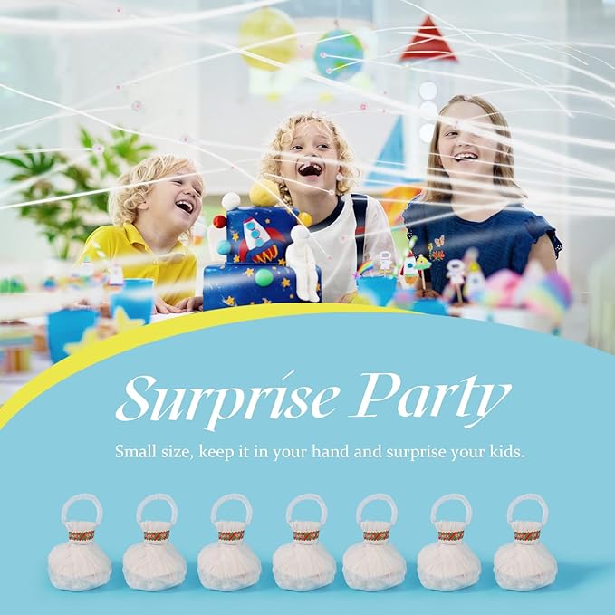 10Pack Streamer Poppers, No Mess White Paper Crackers, Hand Throw Confetti Streamers for Birthday, Wedding, Party Celebrations