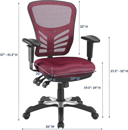 Modway Articulate Ergonomic Mesh Office Chair in Red