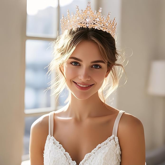 Tiaras and Crowns for Women Crystal Princess Tiaras Rhinestone Queen Crowns For Wedding Bridal Birthday Prom Pageant Party (Tiara 100)