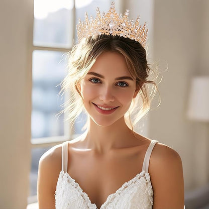 Tiaras and Crowns for Women Crystal Princess Tiaras Rhinestone Queen Crowns For Wedding Bridal Birthday Prom Pageant Party (Tiara 100)