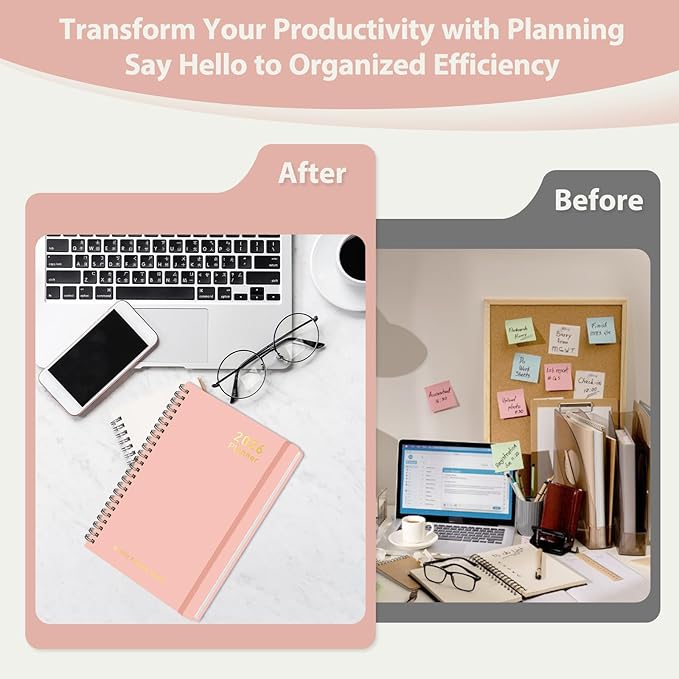 2026 Planner, Weekly and Monthly Calendar Academic Planner, Jan 2026 - Dec 2026, 8.5‘’ x 11'', Planning Agenda Book for Desk Accessories and School Supplies - Letter Size