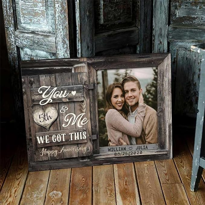 GABITA Personalized Wedding Anniversary Couple Canvas, Gift for Husband and Wife, Gift for Parents, 50th Wedding Anniversary Couple Wall Art Personalized by Year