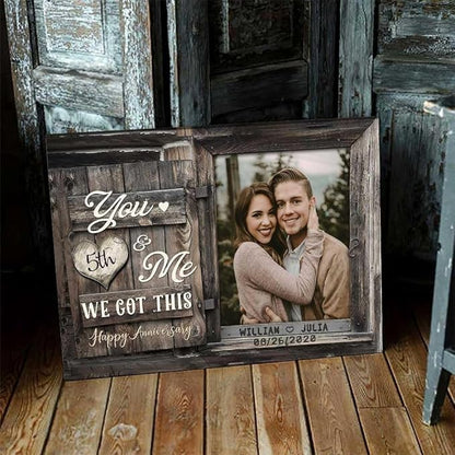 GABITA Personalized Wedding Anniversary Couple Canvas, Gift for Husband and Wife, Gift for Parents, 50th Wedding Anniversary Couple Wall Art Personalized by Year