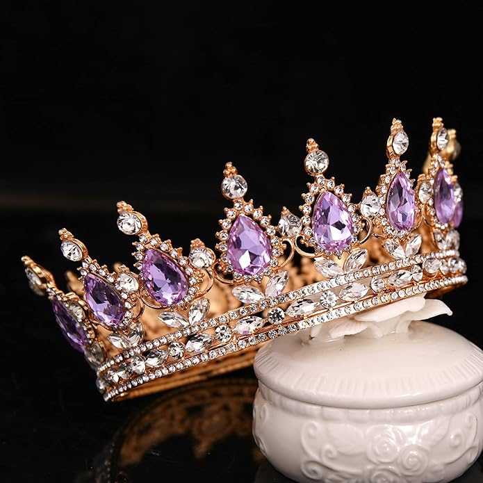 FORSEVEN Queen Crown Rhinestone Wedding Crowns and Tiaras for Women Costume Party Hair Accessories Princess Birthday Crown Crystal Bridal Crown Christmas Decorations Headband