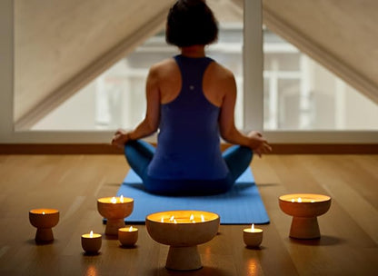 BLUEME Balance - White Lotus & Tea, Luxury Candle w/Essential Oils, 5 Wick, Hand-Poured Soy, Cotton Wick, Ceramic