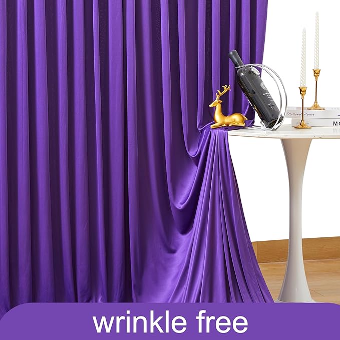 10x10 Purple Backdrop Curtain for Parties Wedding Wrinkle Free Purple Photo Curtains Backdrop Drapes Fabric Decoration for Birthday Party Photography 5ft x 10ft,2 Panels