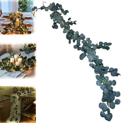 Twinkling Tree Garland,6ft Fairy Light Olive Vine with 96 Led and 250 Leaves,Pre-Lit Lighted Artificial Olive Garland with Timer for Christmas Decorations