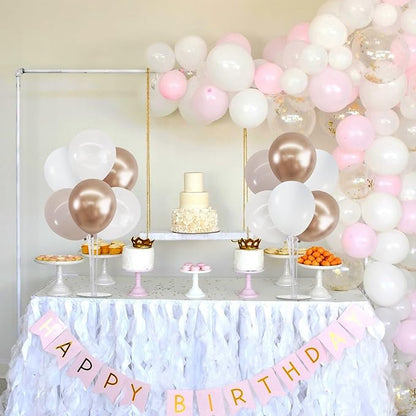 TONIFUL 4 Set Nude White Champagne Gold Balloon Stand Centerpiece Table Decorations for Baby Shower Wedding Engagement Bridal Shower Anniversary Mother's Day Birthday Party Decorations Housewarming