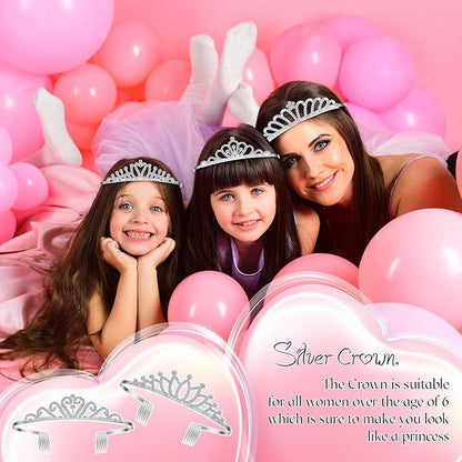 24 Pcs Crystal Tiara Headbands for Women Princess Headband Crown with Combs Tiaras and Crowns for Pageant Bridal Wedding Prom Party Gifts