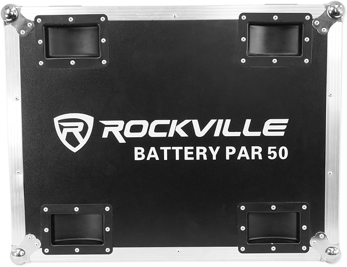 Rockville BATTERY PAR PACK 50 WHITE 20W Rechargeable Wash Lights (10), RGB Color Mixing, Wireless DMX, Remote Included, for DJs and Event Lighting