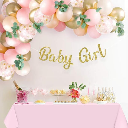 WNINK 2 Pack Gender Reveal Plastic Tablecloths, Disposable Rectangle Pink and Blue Pastel Tablecloth, Table Covers for Boy or Girl Gender Reveal Party Baby Shower Birthday Party Decorations 54" x 108"