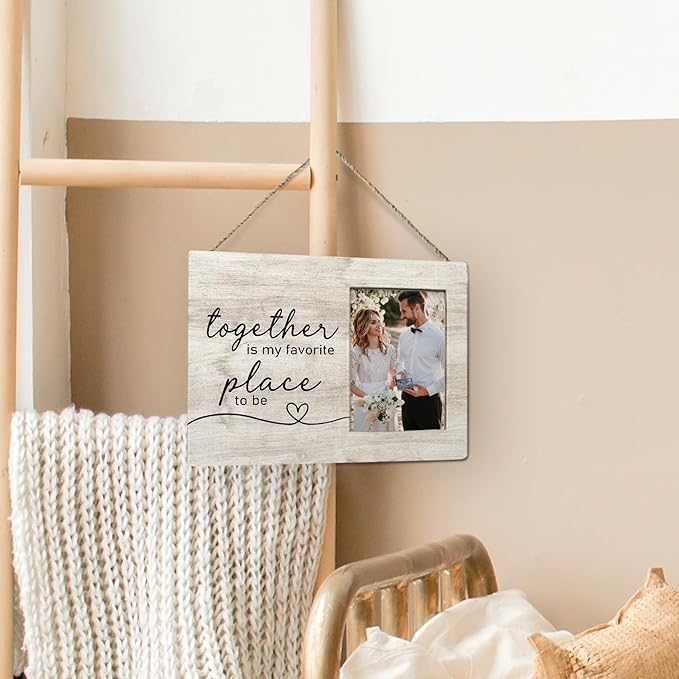 Engagement Picture Frame 8x10, Wedding Picture Frame, Engagement Gifts for Couple, Engaged Gifts for Newly, Wedding Gift for Him Her,Together is My Favorite Place Photo Frame 5x7