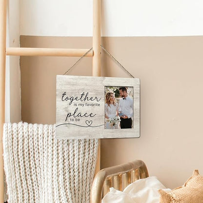 Engagement Picture Frame 8x10, Wedding Picture Frame, Engagement Gifts for Couple, Engaged Gifts for Newly, Wedding Gift for Him Her,Together is My Favorite Place Photo Frame 5x7
