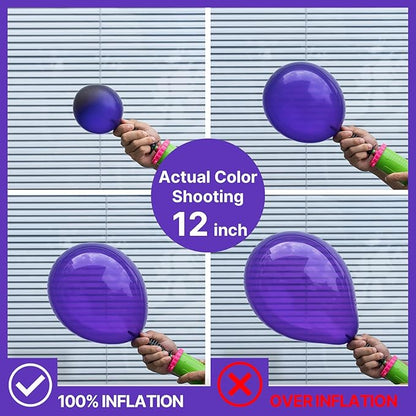 PartyWoo Dark Purple Balloons 101pcs 12 Inch Royal Purple Latex Helium Balloons for Birthday Baby Shower Graduation Anniversary Bachelorette Princess Butterfly Themed Party Decorations Purple-Y16
