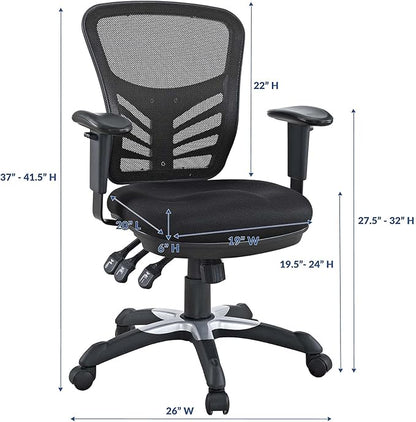 Modway EEI-757-BLK Articulate Ergonomic Mesh Office Chair in Black