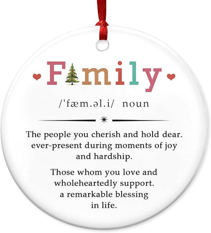 Gifts for Family, Christmas Ornaments 2025 - Family Decor Gifts for Mom, Dad, Daughter, Son, Husband and Wife, Grandma, Grandpa Gift Ideas - Christmas Tree Decoration Ceramic Ornament