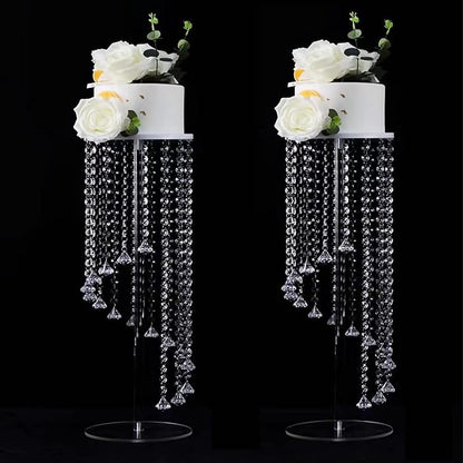 Wedding Centerpieces Decoration Flower Vase, Elegant Acrylic Crystal Stand -2 Pcs 23.6inch High Party Tables Decorations, Dining Table Chandelier Centerpiece Stands
