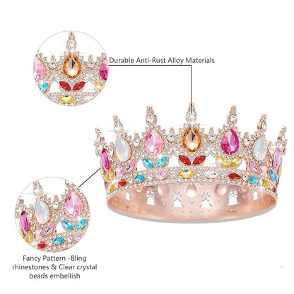 Queen Crown Rhinestone Wedding Crowns and Tiaras for Women Costume Party Hair Accessories Princess Birthday Crown Crystal Bridal Crowns