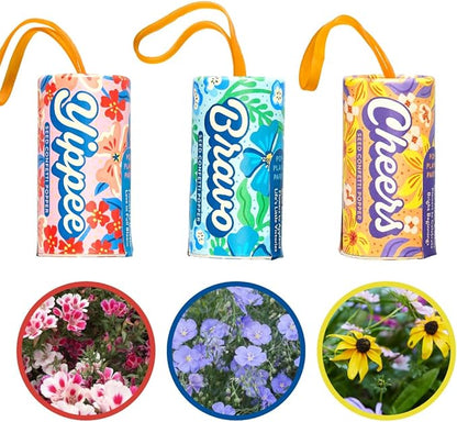 Modern Sprout Seed Confetti Poppers with Flower Seeds - Party Favors for Outdoor Weddings, Birthday, Event & Parties - Plantable Seed Paper - Non-Toxic, Plastic-Free - Pollinator Friendly - Pack of 12