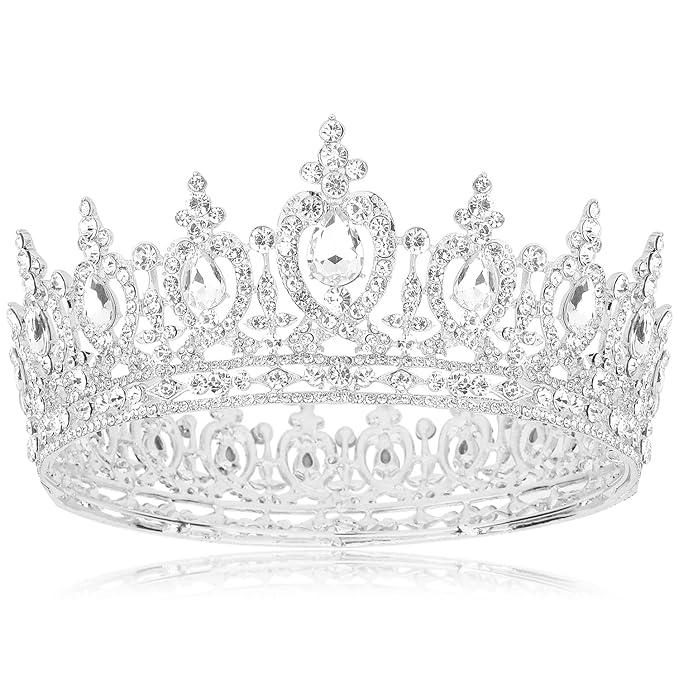 COCIDE Queen Crown for Women Crystal Tiara and Crown for Girl Rhinestones Hair Accessories for Wedding Bride Birthday Party Prom Bridal Bridesmaid (Silver)