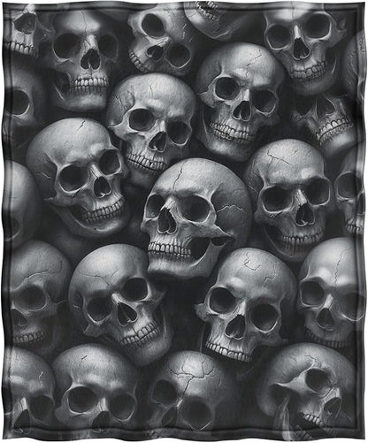 Jekeno Gothic Skull Blanket Gifts for Women Men Girls Boys Mom Wife Husband Dad Halloween Birthday Christmas Skeleton Horror Dark Presents Home Bedroom Living Room Bed Sofa Decor Throw 60"x80"