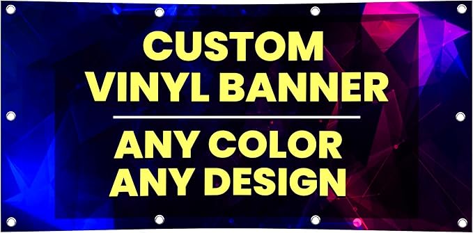 Personalized Custom Vinyl Banner Printing Indoor or Outdoor use Printed Business Event Birthday Party Large Custom for Party Decoration Factory of Stickers((1'x4')