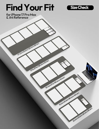 YSAGi Leather Desk Protector, Office Mat, Large Mouse Mat, Non-Slip PU Leather Blotter, Laptop Pad, Waterproof Writing Pad for Office and Home (Dark Grey, 31.5" x 15.8")