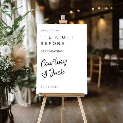 Personalized Rehearsal Dinner Welcome Sign, The Night Before Welcome Sign, Wedding Rehearsal Party Home Decor, Rehearsal Dinner Sign, Elegant Welcome Sign, Wedding Decorations Ceremony #16