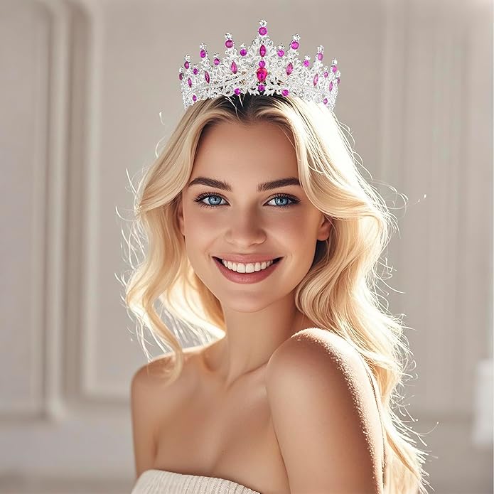 Tiaras and Crowns for Women Crystal Princess Tiaras Rhinestone Queen Crowns For Wedding Bridal Birthday Prom Pageant Party (Tiara 100)