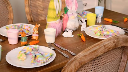 Socomi Easter Spring Cloth Napkins Diamond Pastel Washable Cotton Napkins 17"x17" for Wedding Party Bridal Baby Shower Birthday Table Decorations Set of 4