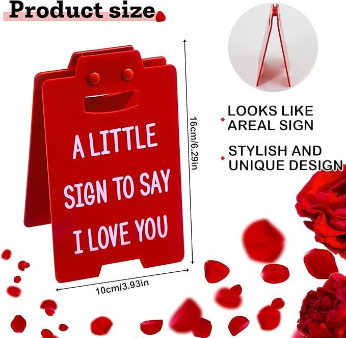 Artlunar Valentines Gifts for Her Him - Romantic I Love You Sign Funny Table Desk Decor for Birthday Wedding Christmas Aniversary Gifts