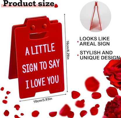 Artlunar Valentines Gifts for Her Him - Romantic I Love You Sign Funny Table Desk Decor for Birthday Wedding Christmas Aniversary Gifts