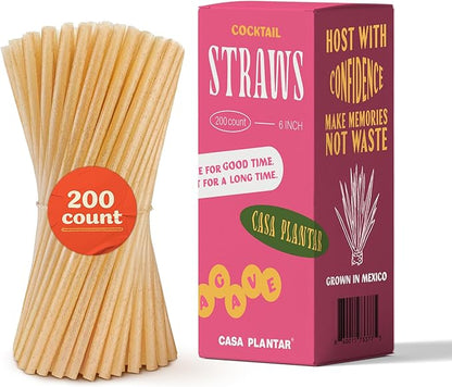 Cocktail 6" Agave Straws - 200 CT