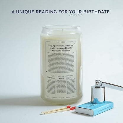 Birthdate Candles, May 4 - Taurus Zodiac Scented Candles Birthday Gift - Cedar, Sandalwood & Eucalyptus Scent - All-Natural Soy & Coconut Wax, 60-80 Hour Burn Time - Made in USA