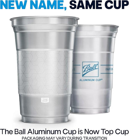 Top Cup by Ball – 20 Ounce, 600 Count, Reusable Aluminum Party Cups | Stealth Design | Cold-Holding, Recyclable, Made in USA