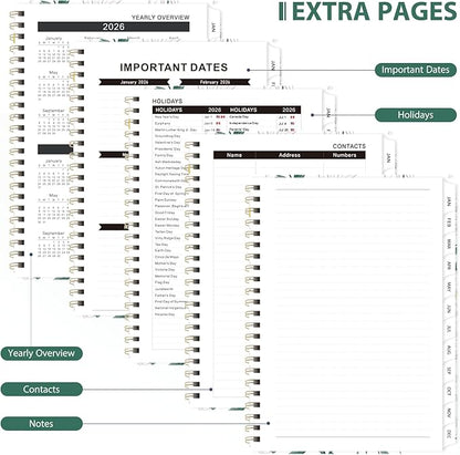 2026 Planner, Weekly and Monthly Calendar Agenda Book, Jan 2026 - Dec 2026, Hardcover Planning Academic Planner for Office School Supplies and Desk Accessories - A5 (6.3'' x 8.5'')