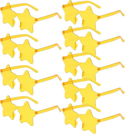 9 Pack Star Sunglasses, Colorful Rimless Star Shaped Glasses, Unisex Party Favors Supplies for Beach, Pool, Outdoors
